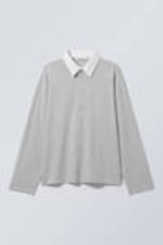 Grey Melange - Long-Sleeved Rugby Shirt - 3