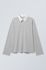 Grey Melange - Long-Sleeved Rugby Shirt - 0