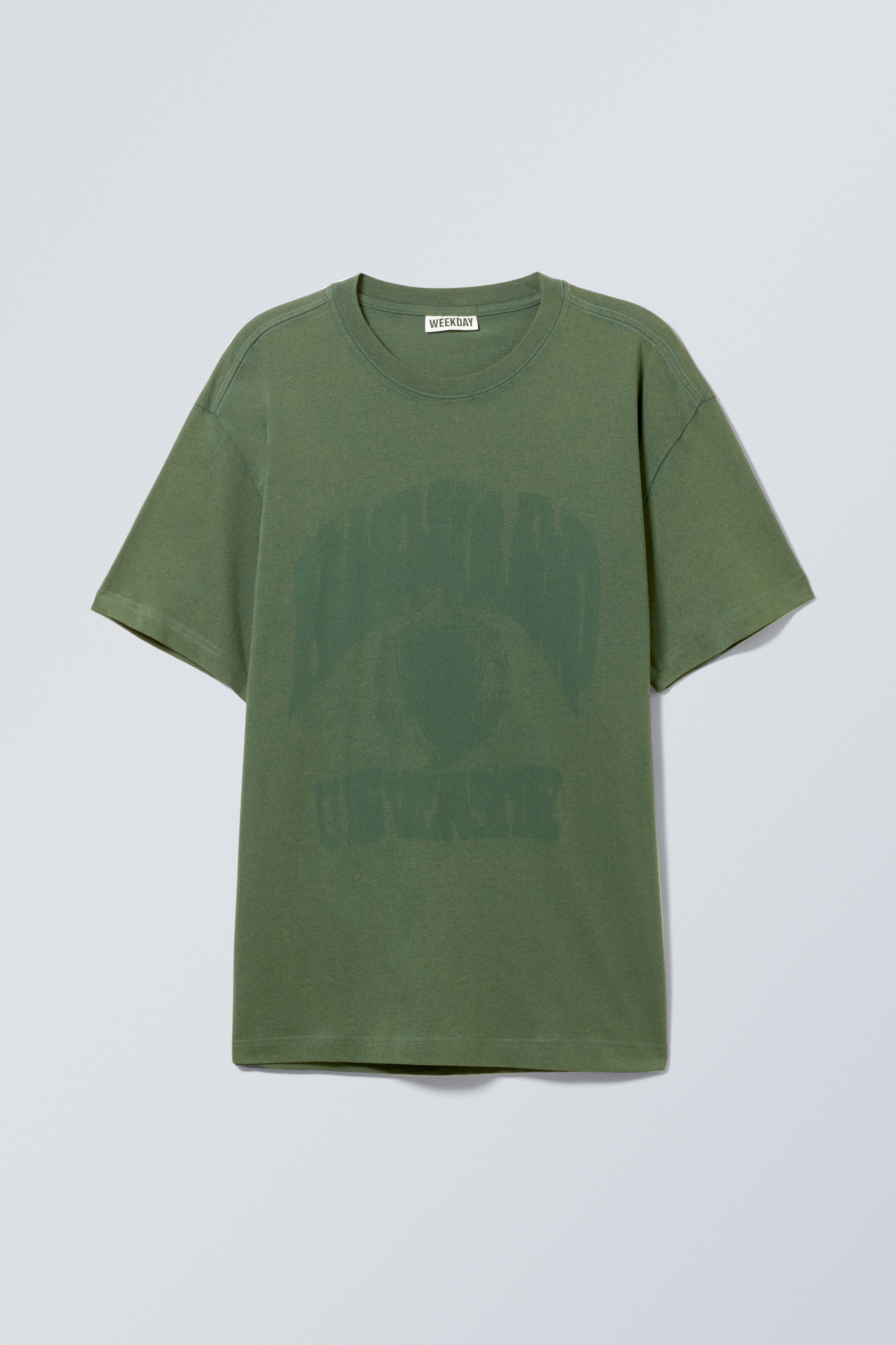 Größeres Bild ansehen: Oversized-T-Shirt mit Grafikprint - Dunkelgrün verwaschen - Men | H&M DE 1