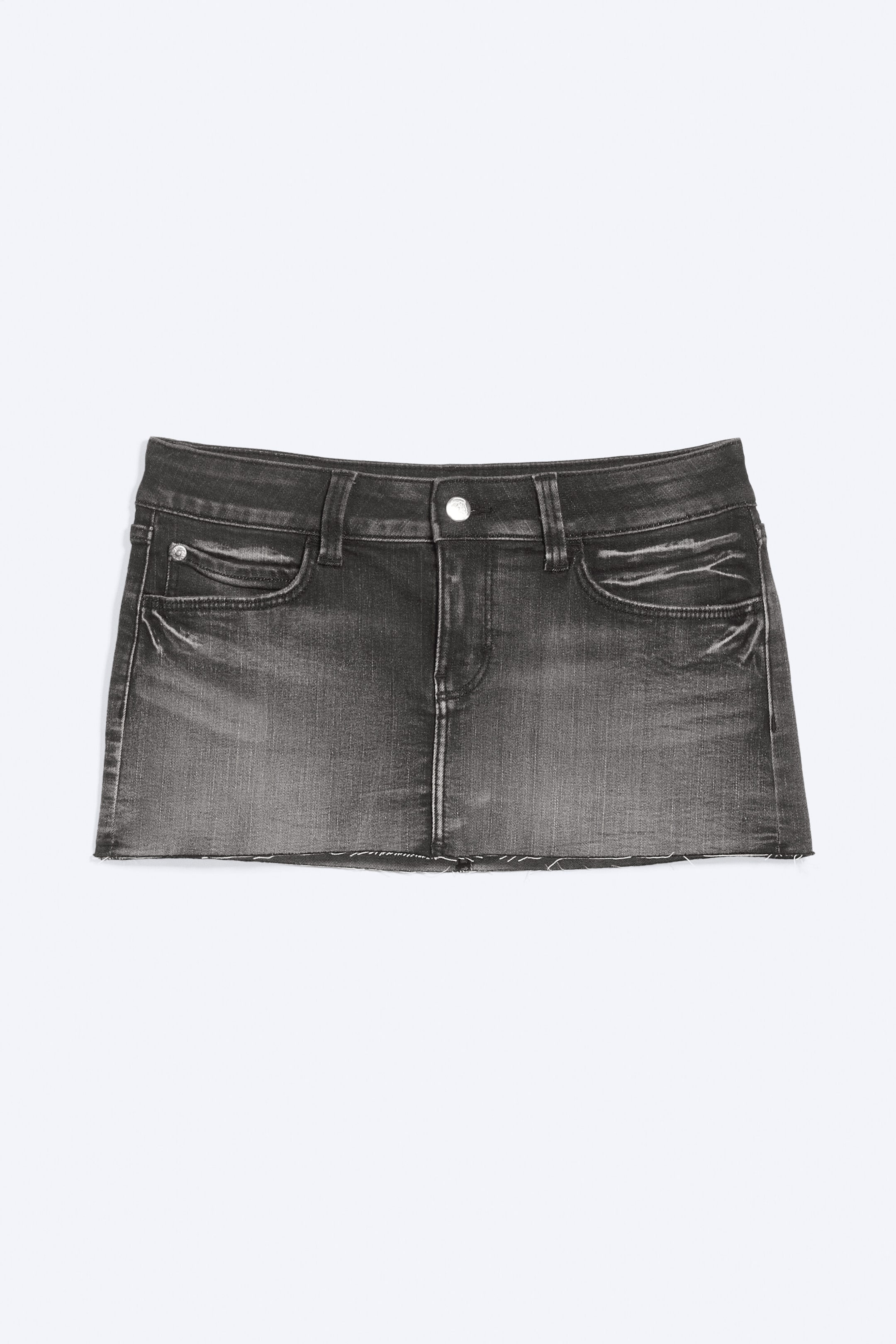 Black Moon - Grey - Booty Bei Denim Mini Skirt - 4