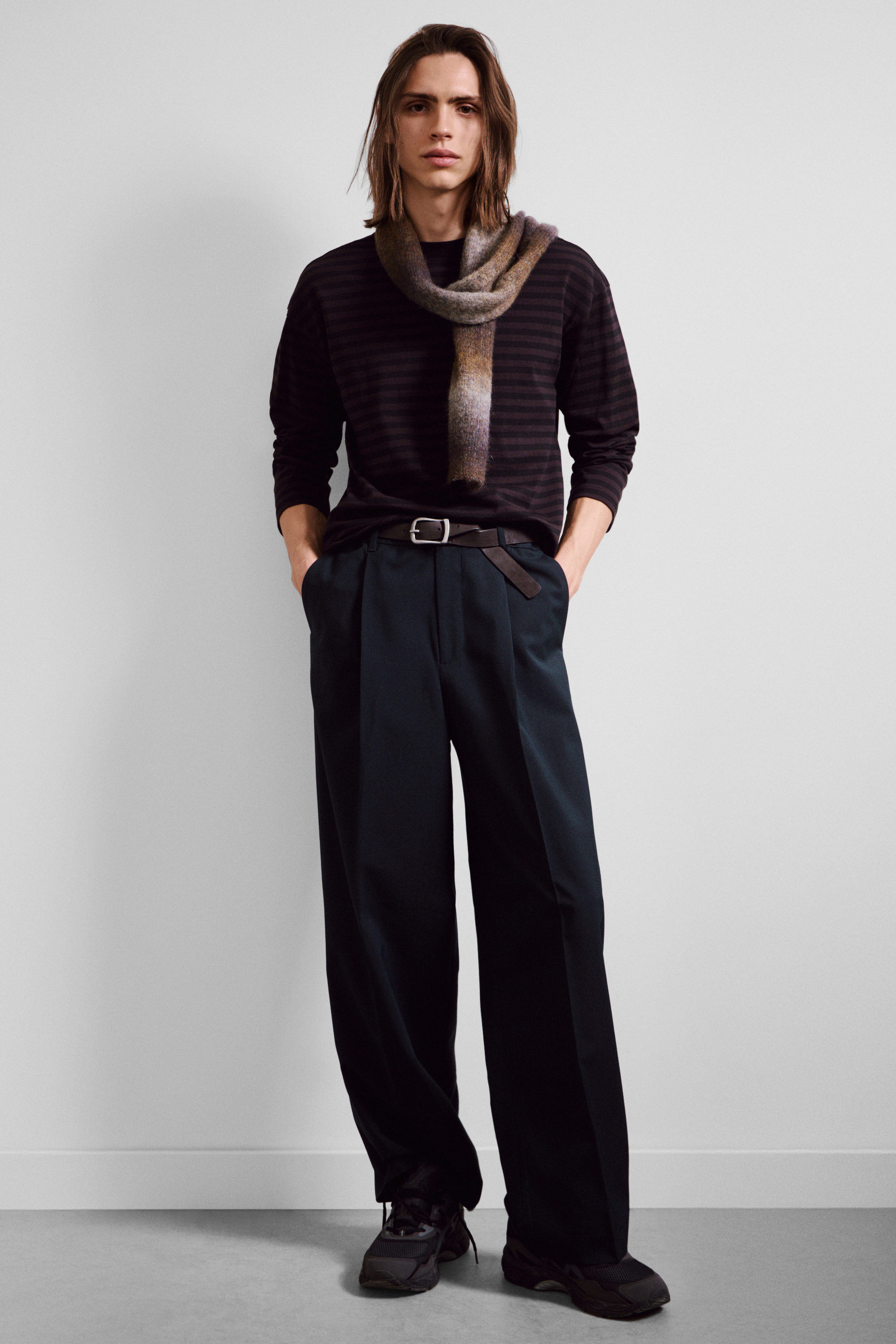 Dark Navy Blue - Uno Loose Suit Trousers - 1