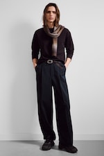 Dark Navy Blue - Uno Loose Suit Trousers - 0