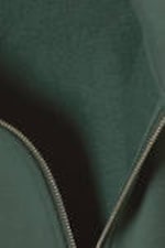 Mörkgrön - Tung Avslappnad Halv-zip Tröja - 1