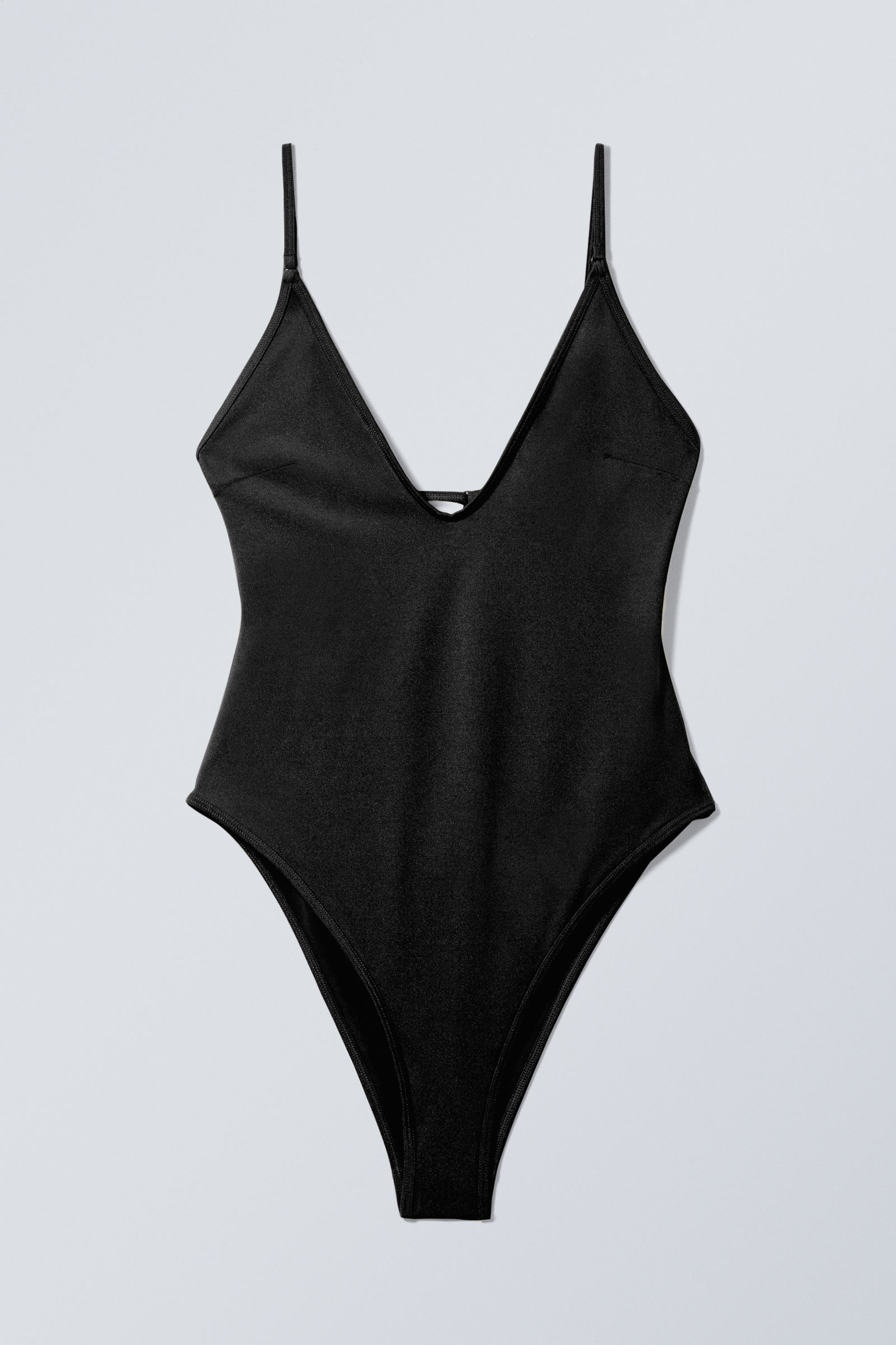 Black - Open Back Swimsuit - 0