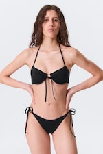 Schwarz - Neckholder-Bikinitop Trägern und Bügeln - 1