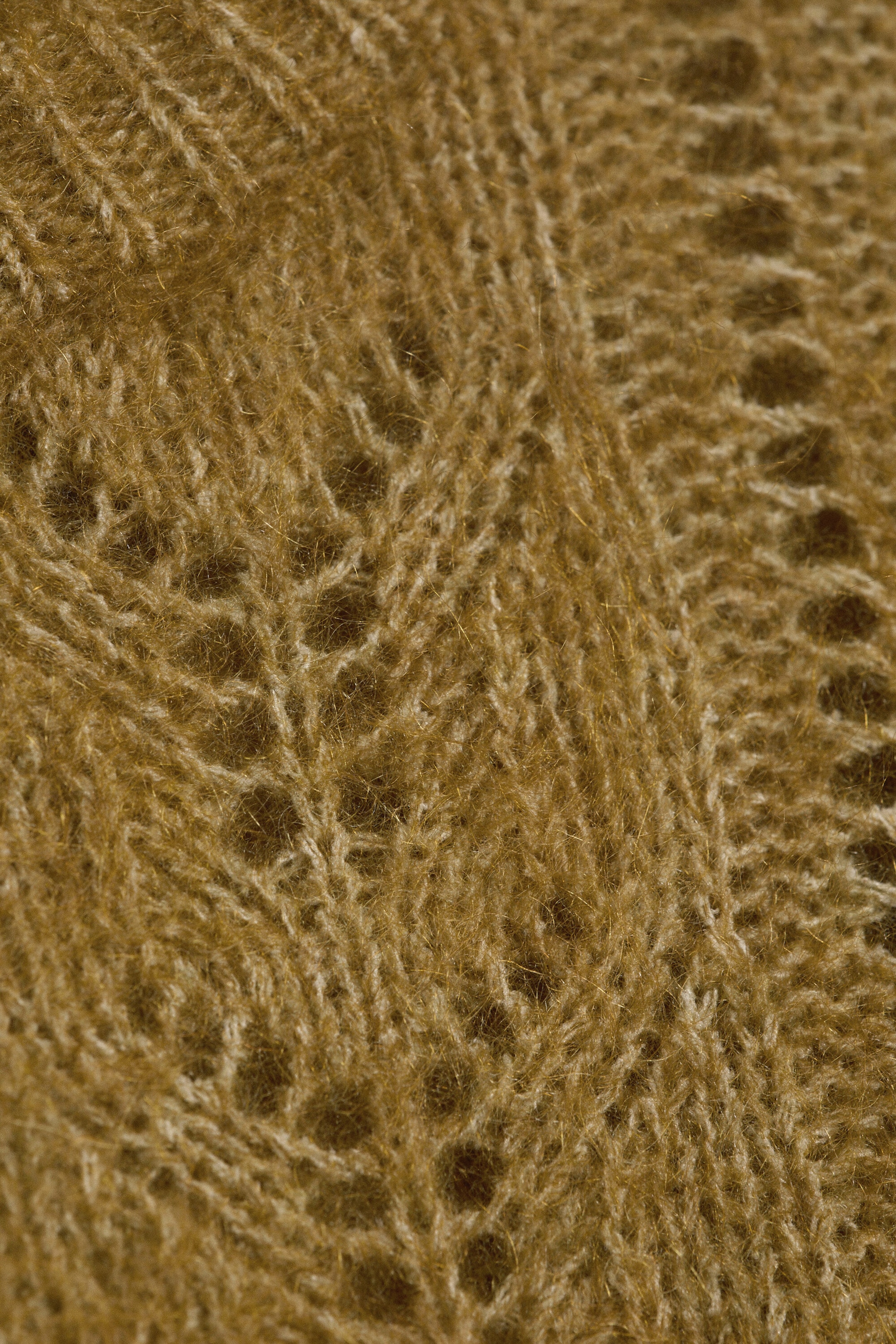 Dusty Khaki Green - Balloon-sleeve Mohair Blend Sweater - 5