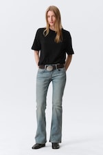 Gloria Blue - Mellanblå - Hour Low Waist Skinny Bootcut Leg Jeans - 1