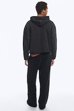Schwarz - Weite Sweatpants mit mittlerem Bund und Waschung - 3