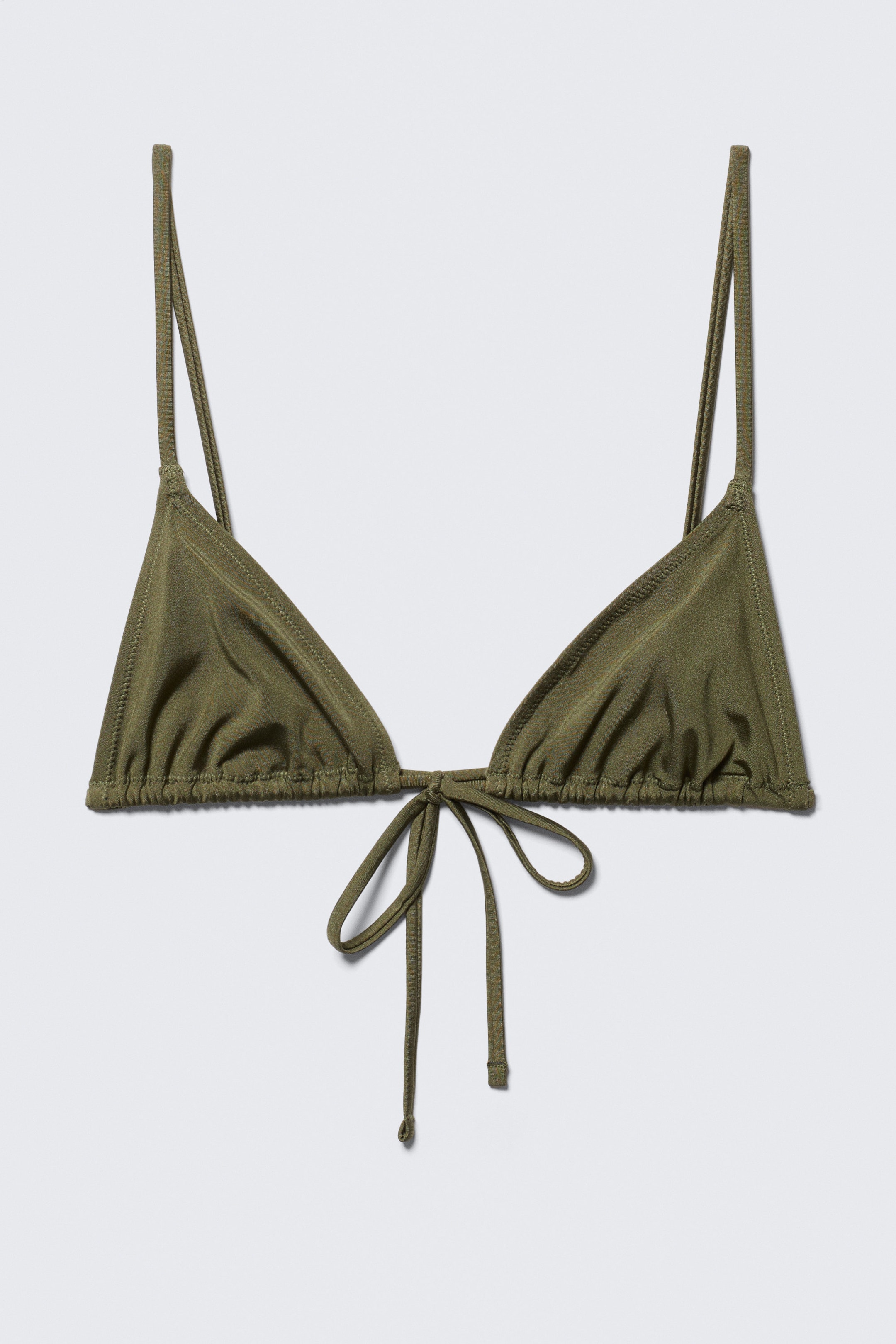 Dark Green - Shimmer - Triangle Bikini Top - 1