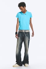 Morbid Blue - Mörkblå - Boo Bootleg Low Waist Regular Bootcut Jeans - 0