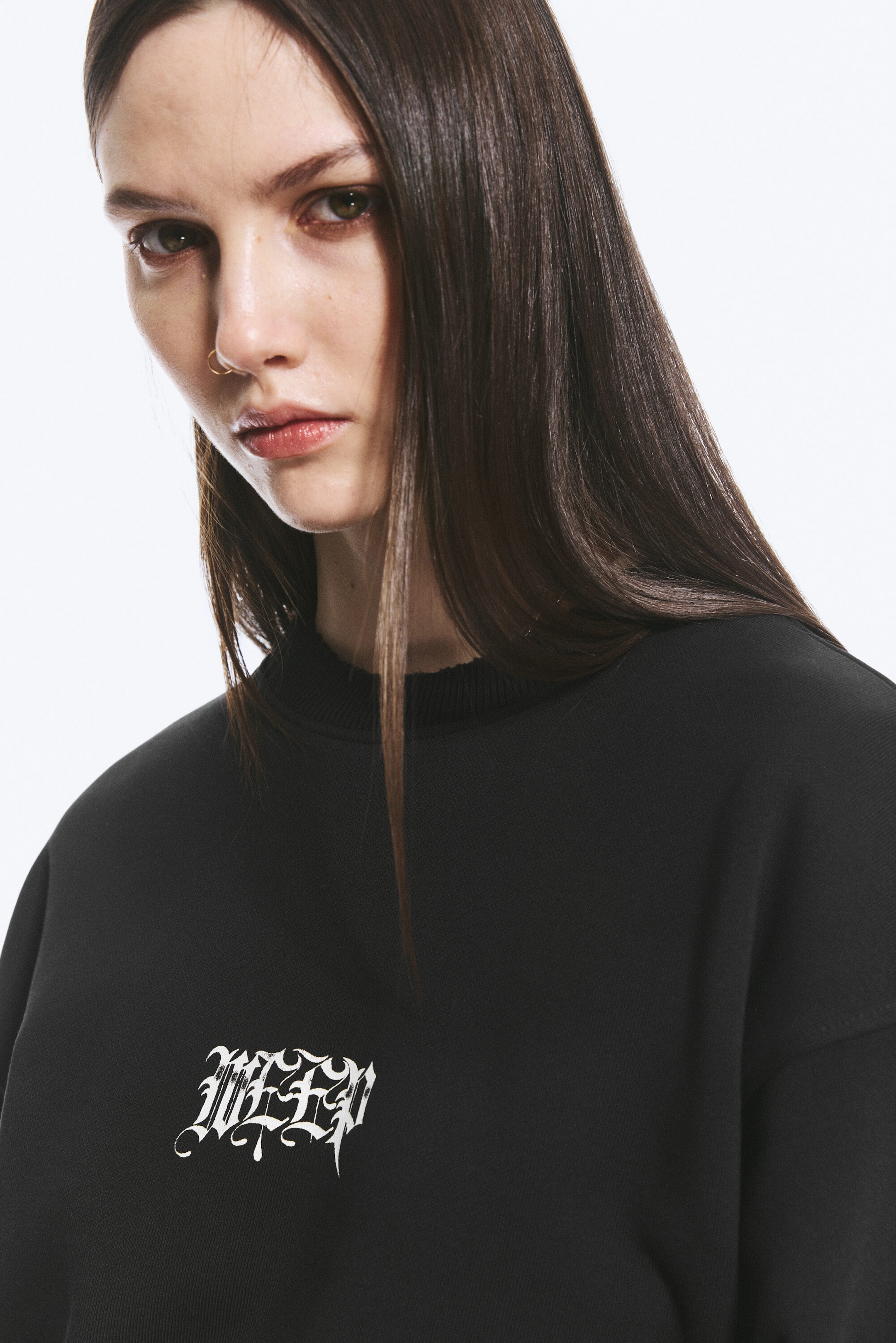 Off-black - Yungblud Printed Oversized Sweatshirt - 2