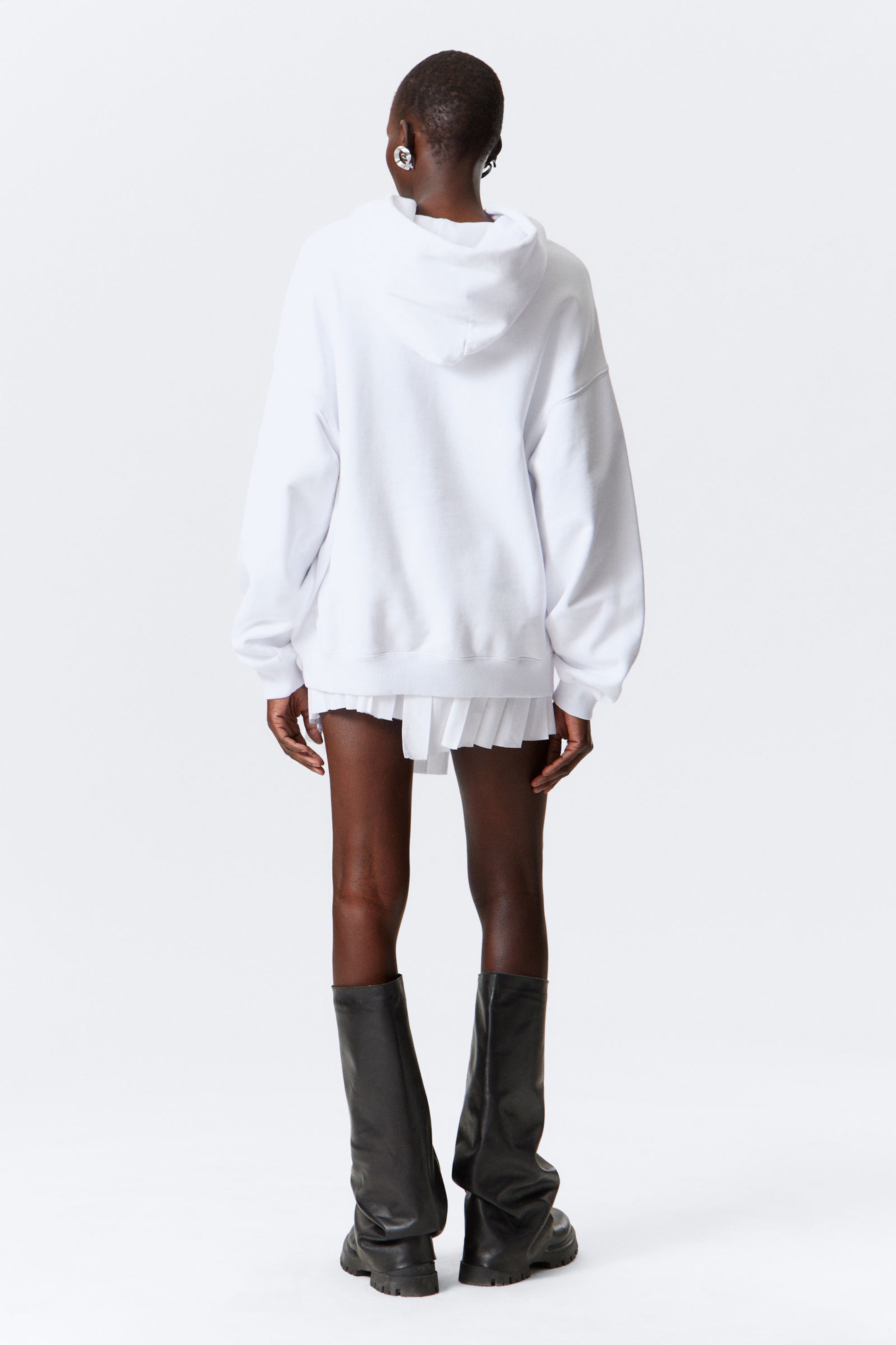 Weiß - Schwerer Oversized-Hoodie - 2