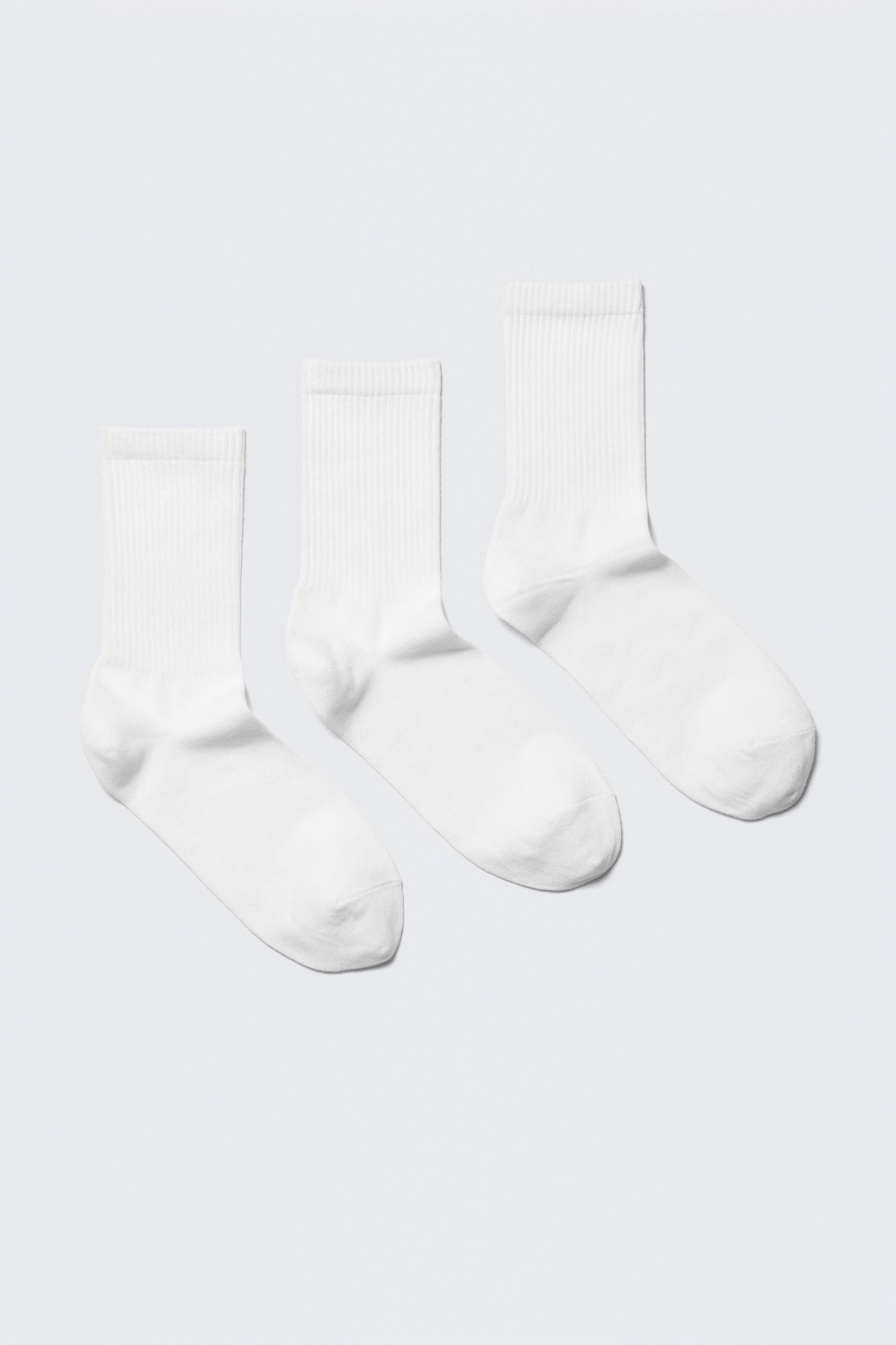 Vit - 3-pack ribbade sportiga strumpor