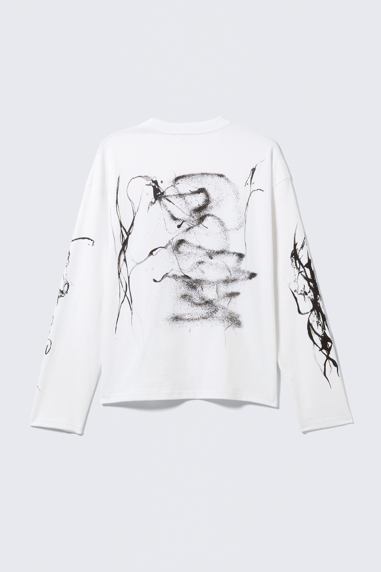 great boxy graphic long sleeve t-shirt - White - Big Mess