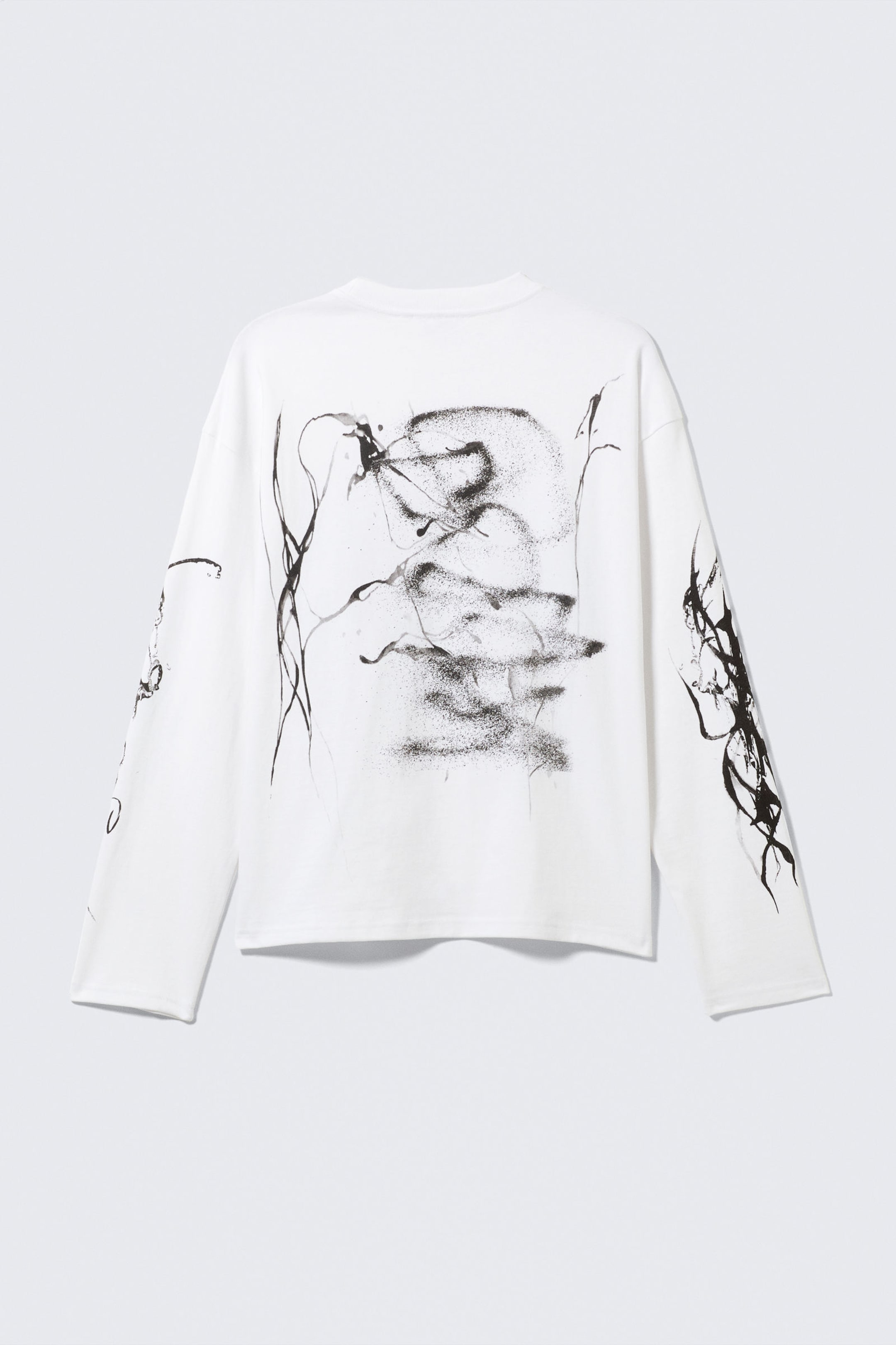 White - Big Mess - Great Boxy Graphic Long Sleeve T-shirt - 5