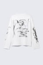 White - Big Mess - Great Boxy Graphic Long Sleeve T-shirt - 5