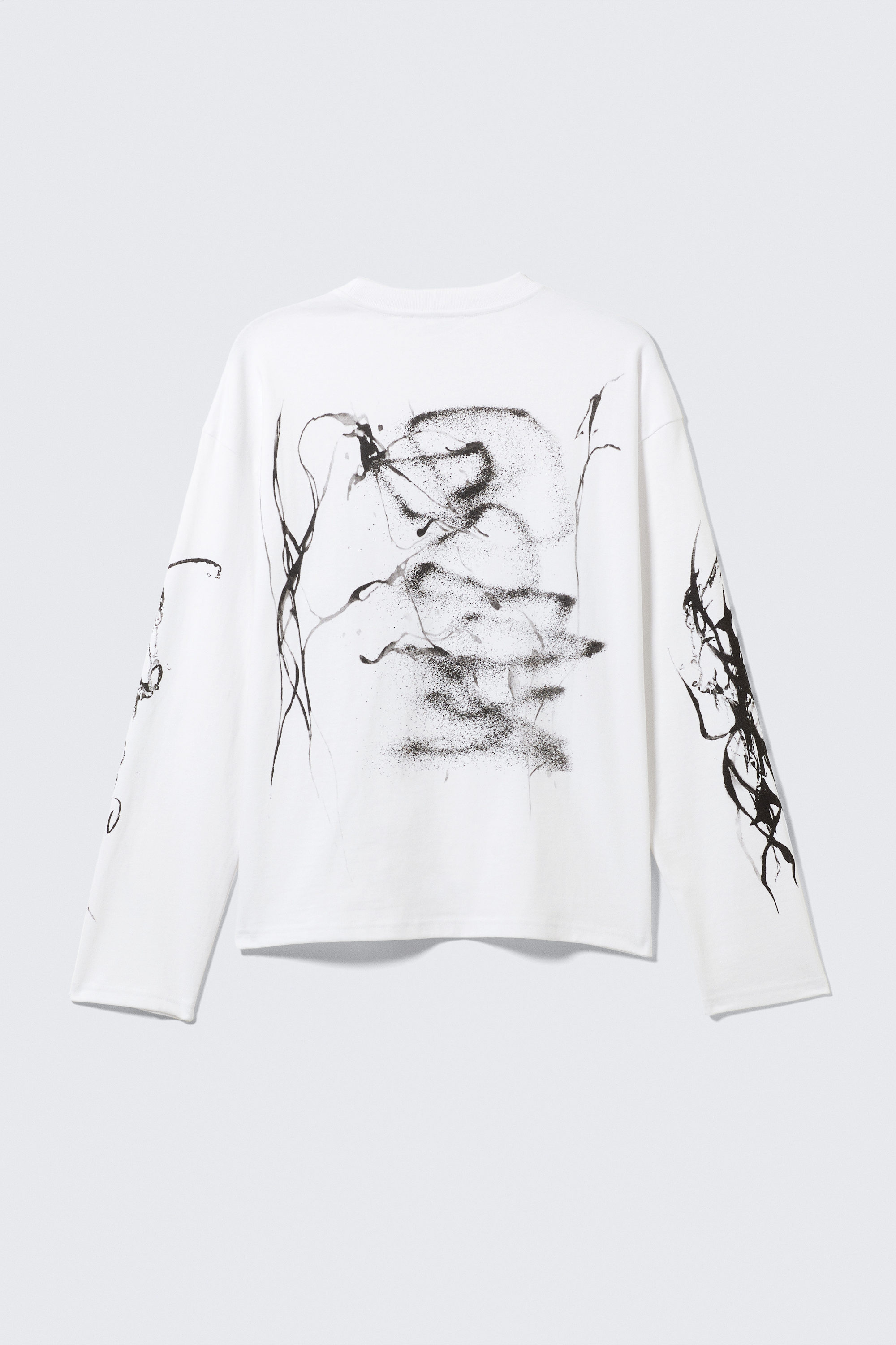 great boxy graphic long sleeve t-shirt - White - Big Mess | Weekday WW