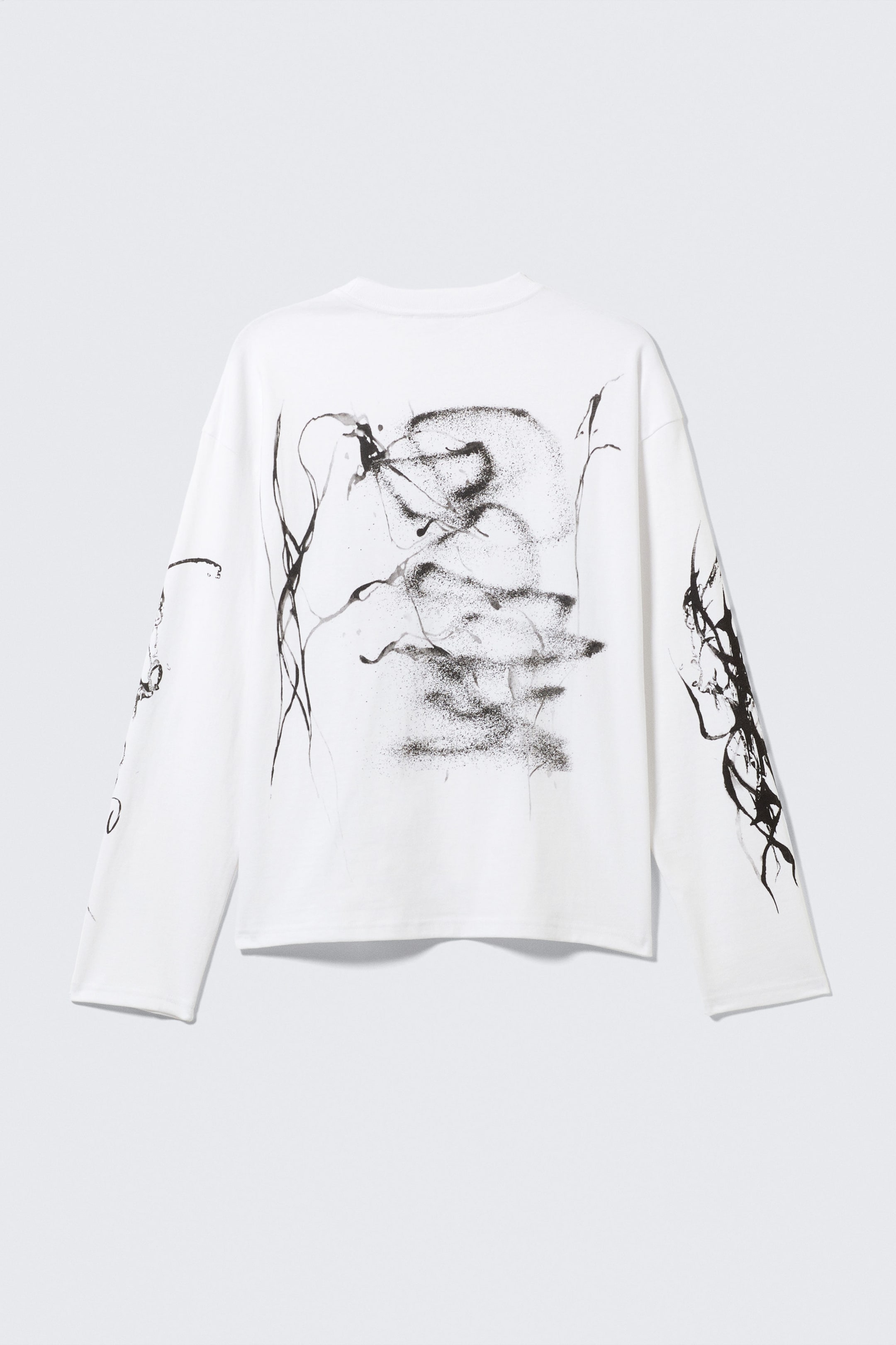 White - Big Mess - Great Boxy Graphic Long Sleeve T-shirt - 1