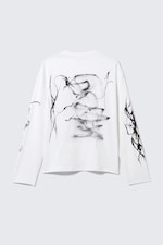 White - Big Mess - Great Boxy Graphic Long Sleeve T-shirt - 1