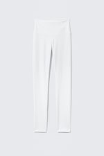 Vit - Högmidjade sporttights - 6