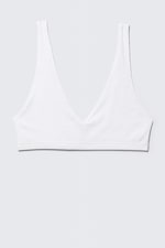 White - Plunge Rib Soft Bra - 3