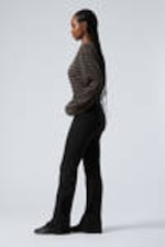 Black Rinse - Black - Glow Curve High Waisted Regular Flared Leg Jeans - 2