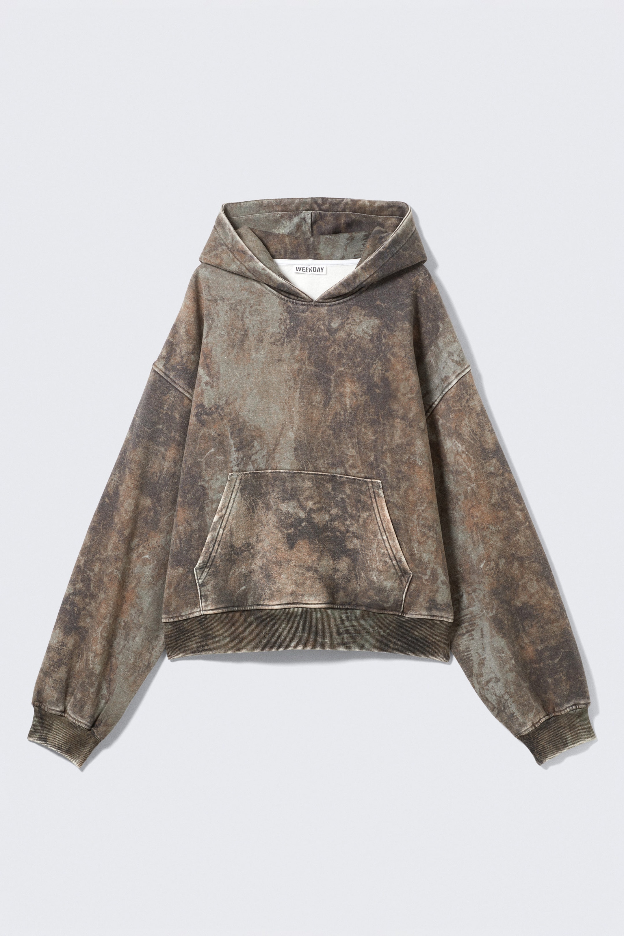 Khakigrün/Wald - Bedruckter Hoodie in lockerer Passform - 1