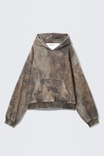 Khakigrün/Wald - Bedruckter Hoodie in lockerer Passform - 0