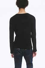 Black - Long-Sleeved Henley T-shirt - 6