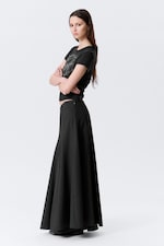 Noir - Jupe longue taille mi-haute à panneaux - 2