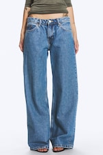 90-tallsblå – middels blå - Imoo jeans med lavt liv, vide ben og løs passform - 1