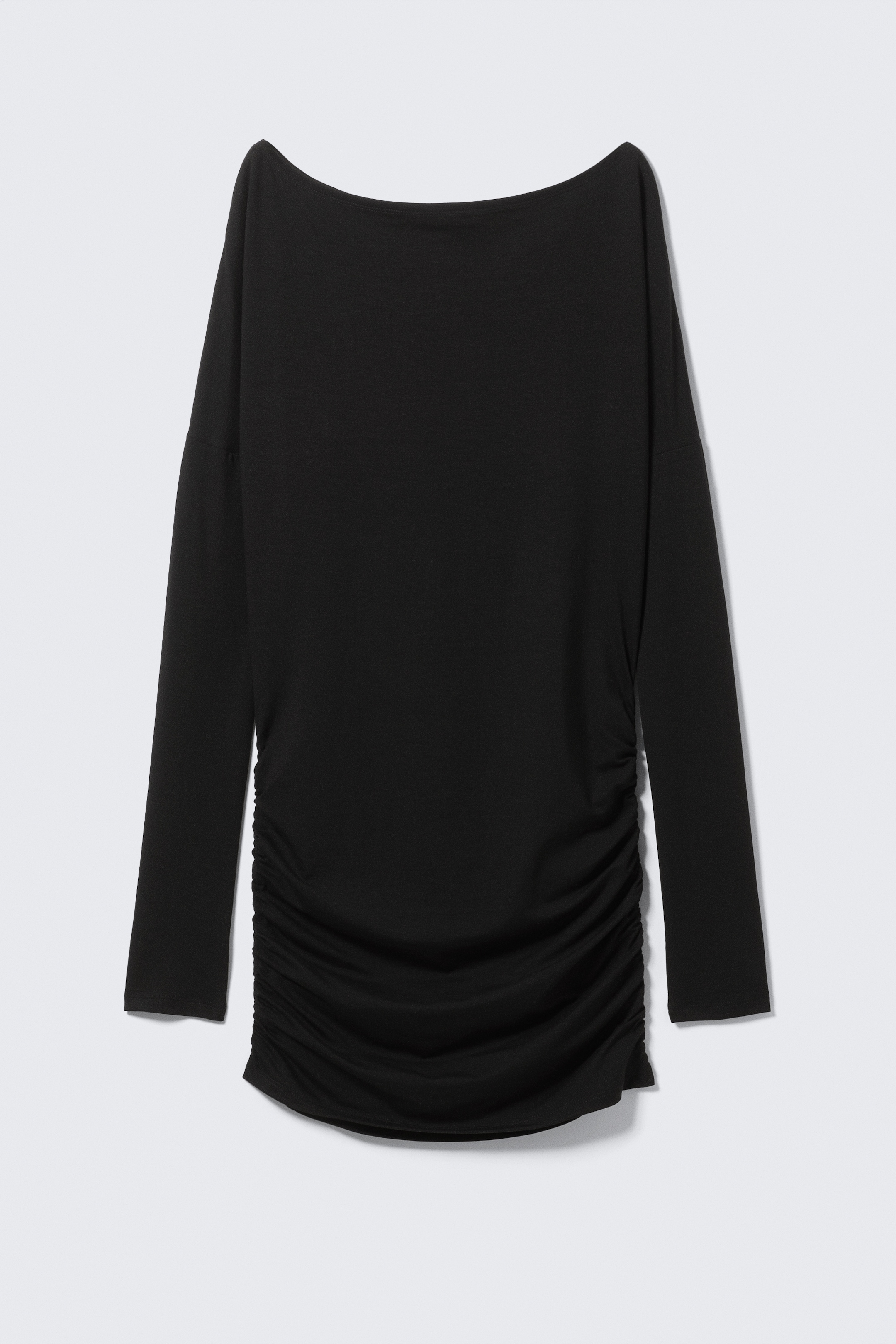 Ingrandisci l'immagine: Draped Asymmetric Long-Sleeved Mini Dress - Black - DONNA | H&M CH 4