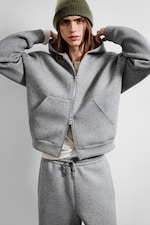 Grey Melange - Simon Scuba Zip Hoodie - 3