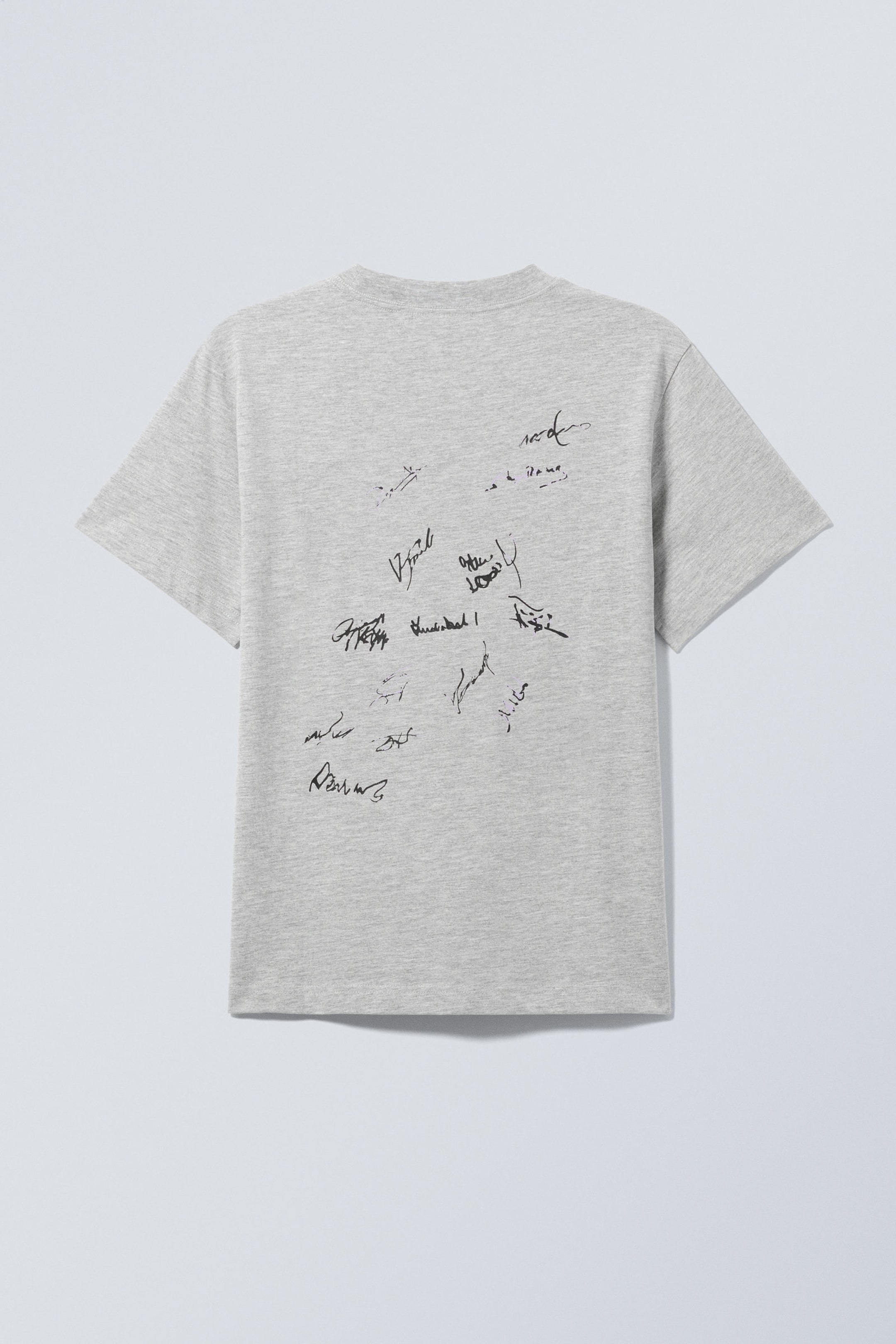 Light Grey - Fussball Team - Boxy Graphic Printed T-Shirt - 1
