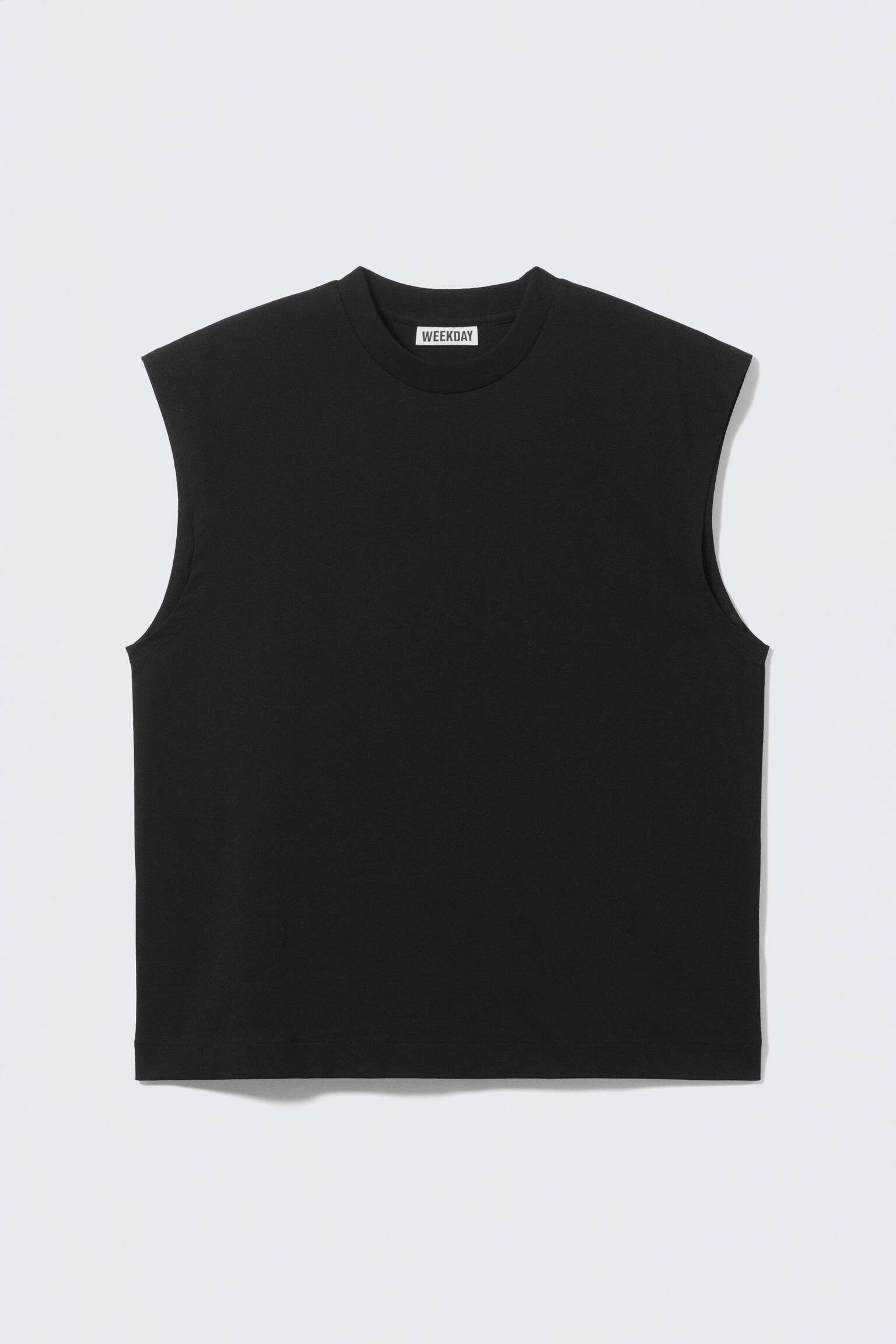 Loose Fit Square Cotton Tank Top - Black/White - 2