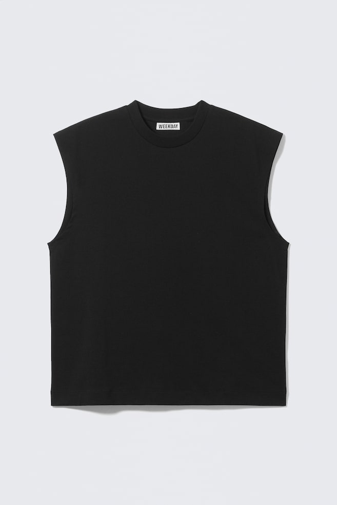 Débardeur coton carré coupe ample - Noir/Blanc - 1
