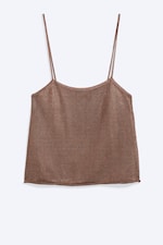 Braun - Gestricktes Camisole mit eckigem Ausschnitt - 3