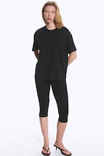 Striped Dark Blue - Relaxed Boxy Cotton T-shirt - 1