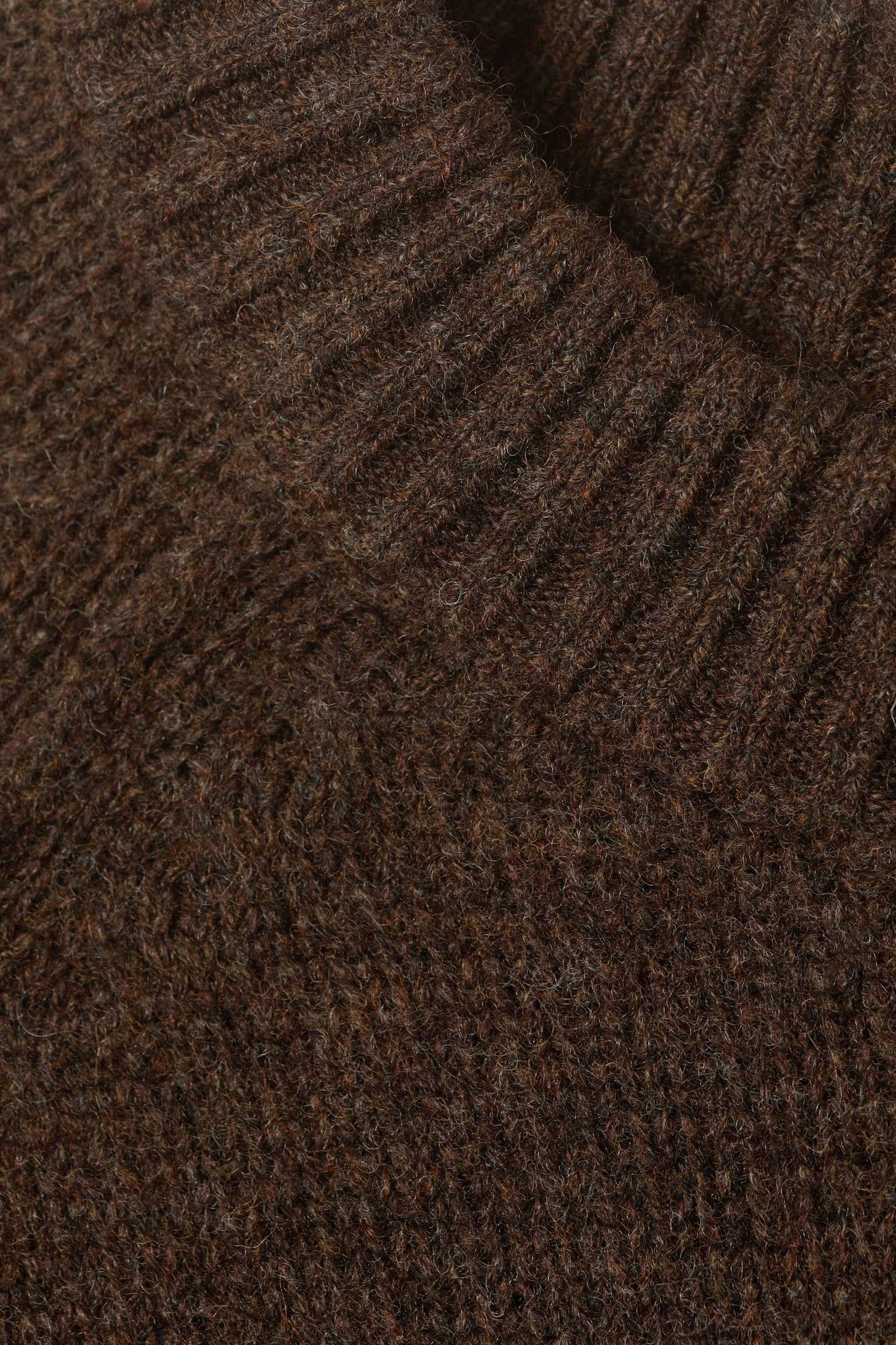 Lässiger Strickpullover aus Wolle - Dunkelbraun meliert - 4
