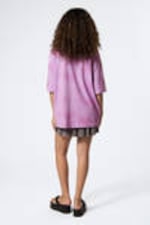Light Lilac - Deep Dreams - Wide Oversized Printed T-shirt - 3