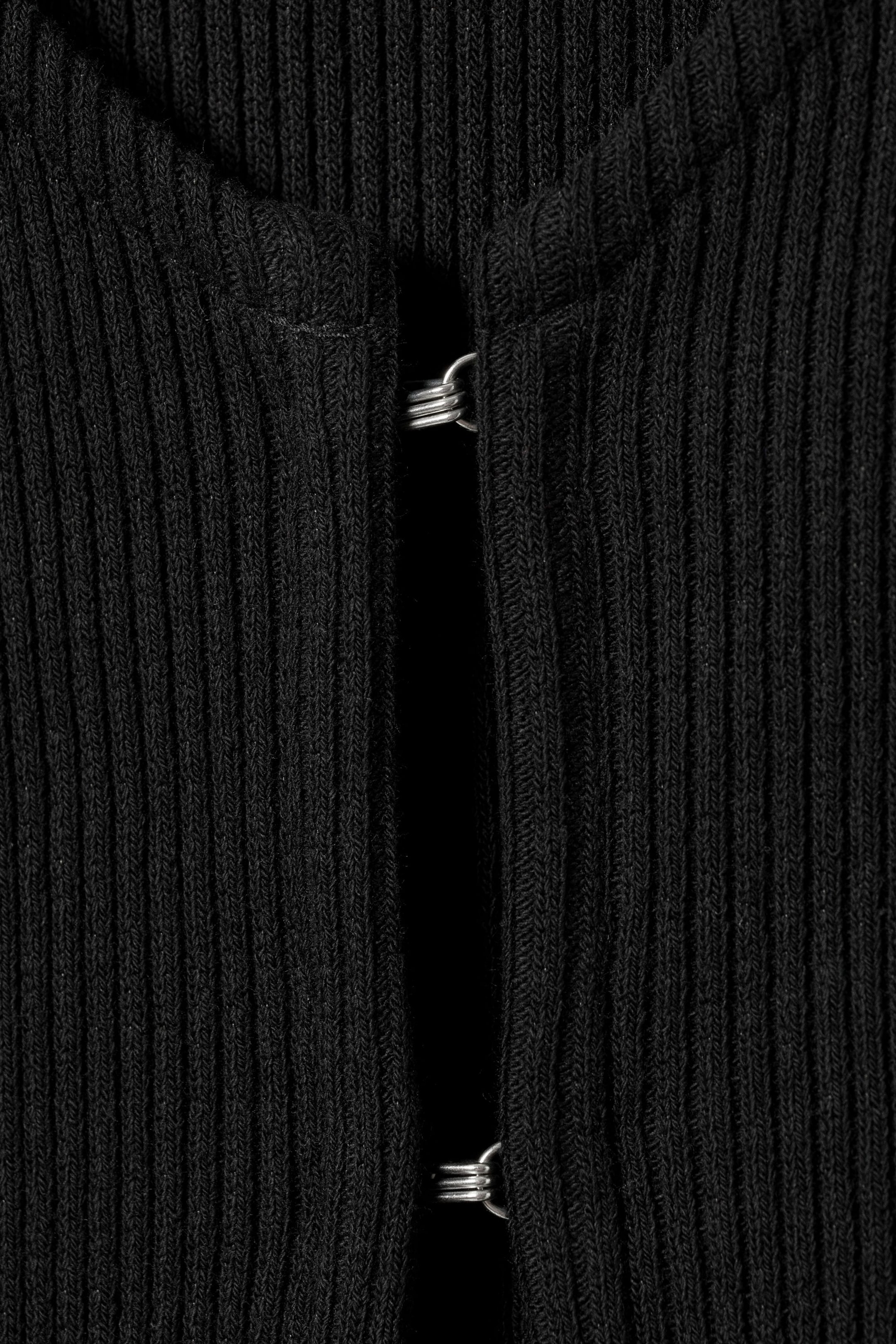 Black - Klara Long Rib Cardigan - 1