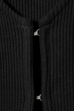 Black - Klara Long Rib Cardigan - 1