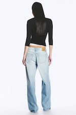 Kimberley Blue - Lys blå - Ample jeans med lavt liv, vide ben og løs passform - 3