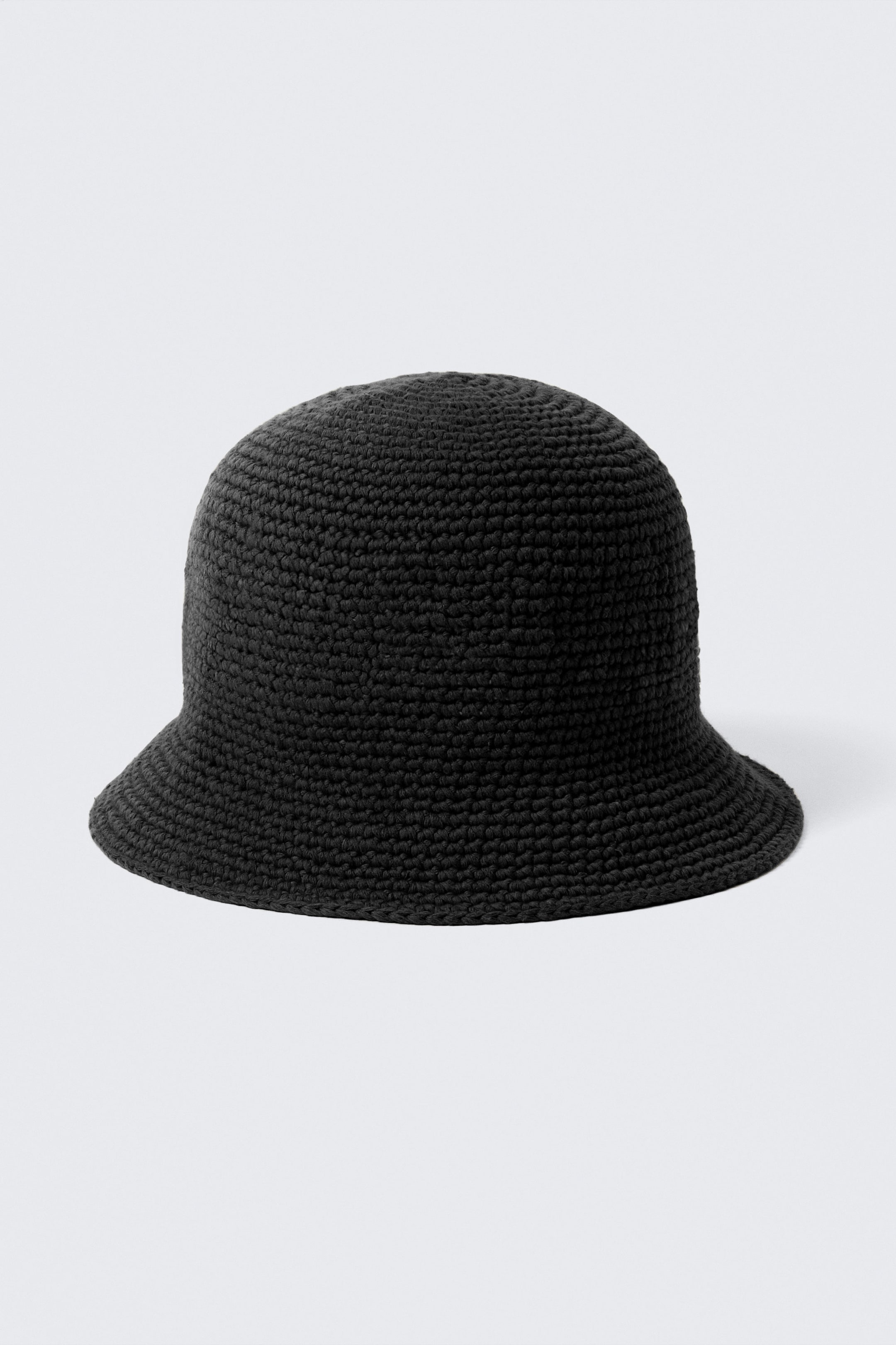 Svart - Knitted Cotton Bucket Hat
