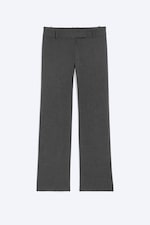 Dark Grey Melange - Low-Rise Straight Suiting Trousers - 4
