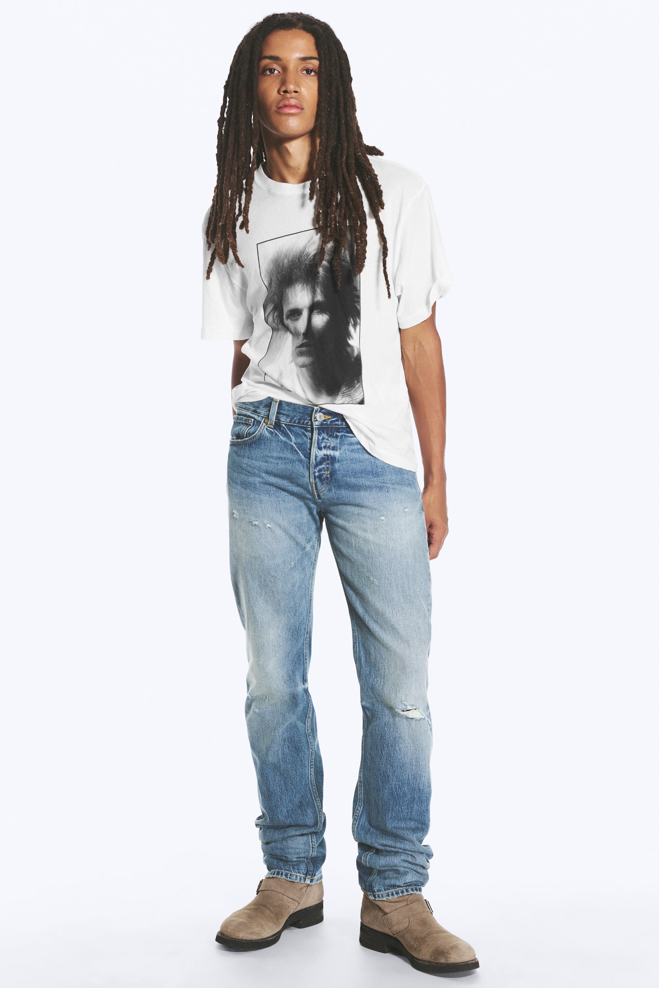 Stirrup Blue – middels blå - Comet jeans med lavt liv, slim-fit og rette ben - 1