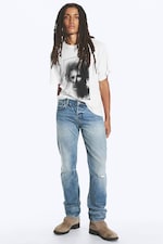 Stirrup Blue - Mellanblå - Comet low waist slim straight jeans - 0
