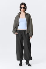 Dark Grey - Low Rise Pull-on Ripstop Trousers - 0