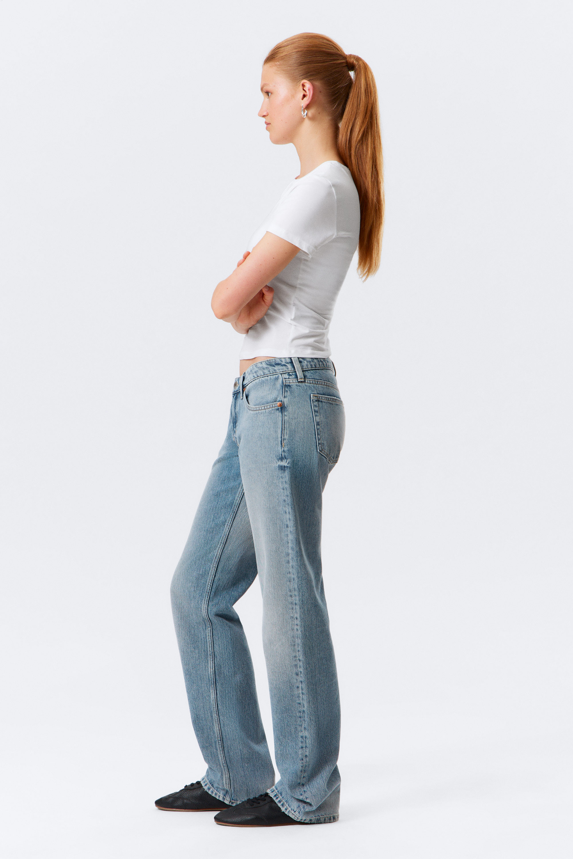 Blue Fade - Medium Blue - Arrow Low Rise Regular Straight Leg Jeans - 3