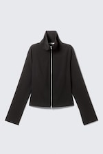 Striped Black - Slim Long-Sleeved Zip Shirt - 4